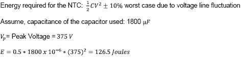 enerty required for the ntc