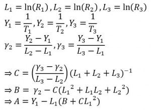 Solving the Steinhart and Hart Equation for Coefficients